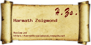 Harmath Zsigmond névjegykártya