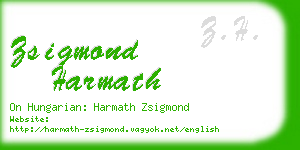 zsigmond harmath business card